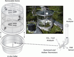 A community-scale collar approach to characterize surface fluxes of CO2 and CH4